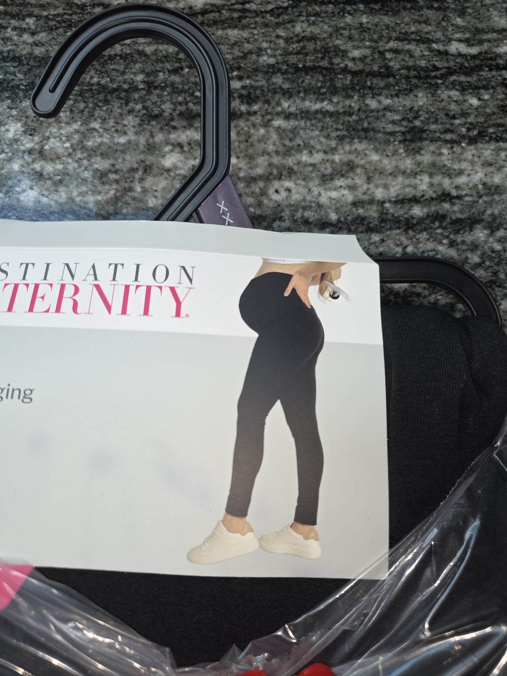 Destination Maternity Black Maternity Leggings with Supportive Waistband